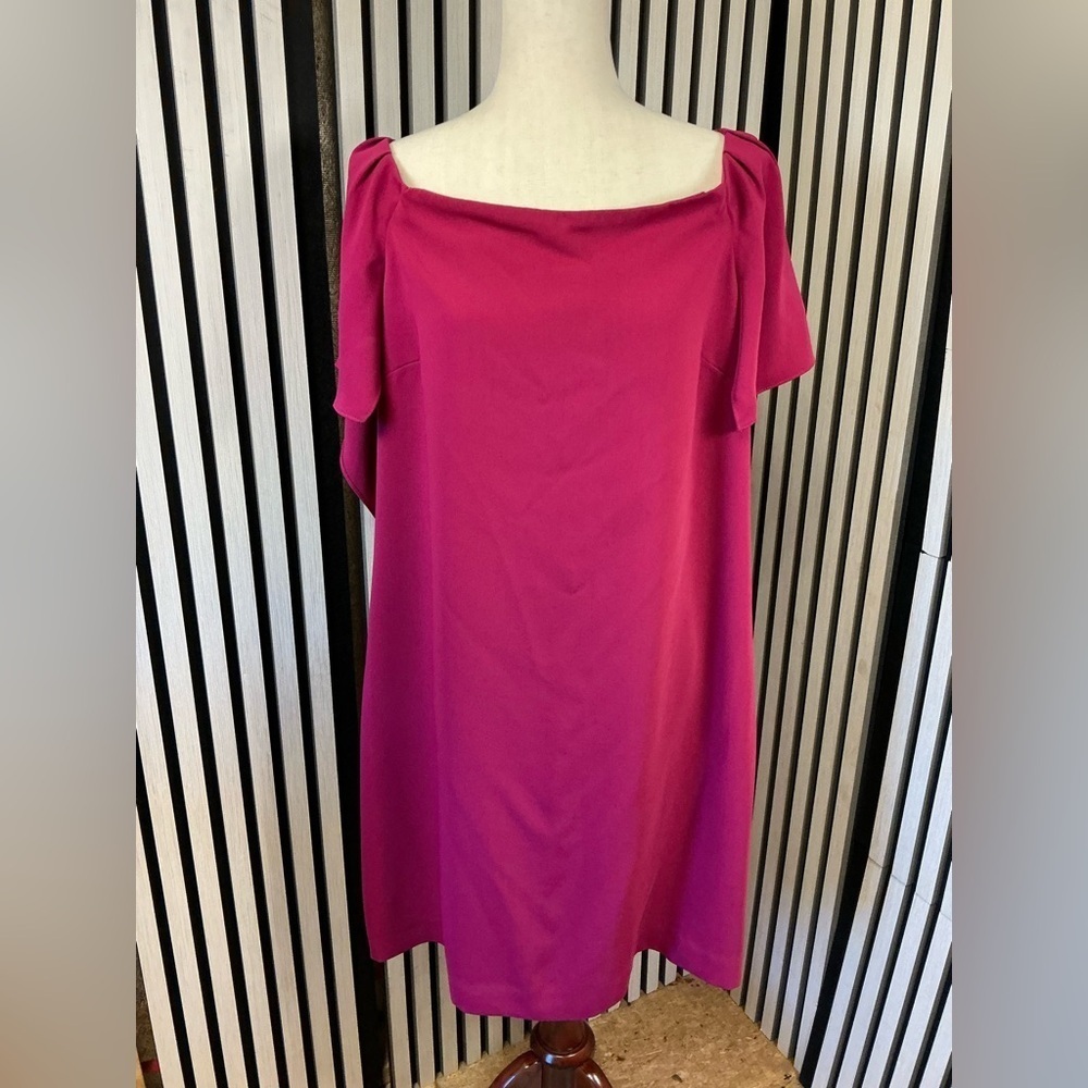 Trina Turk Vibrant Pink Off Shoulder Dress, Sz XL